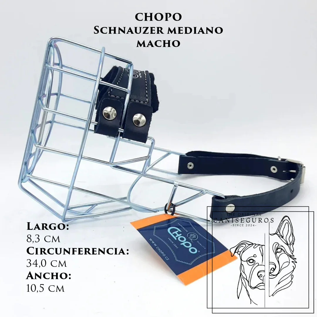 Bozal de alambre CHOPO Schnauzer Mediano Macho – CANISEGUROS