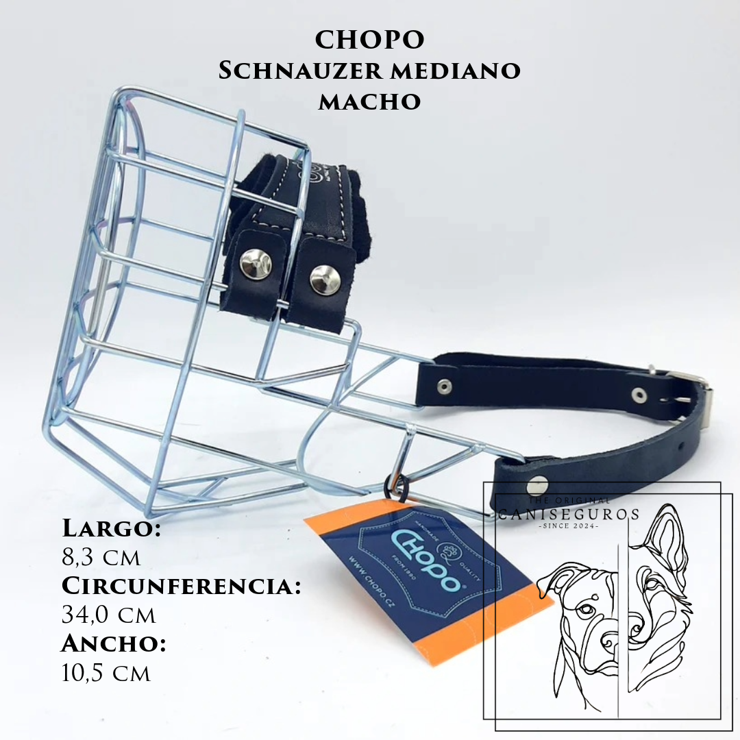 Bozal de alambre CHOPO Schnauzer Mediano Macho – CANISEGUROS