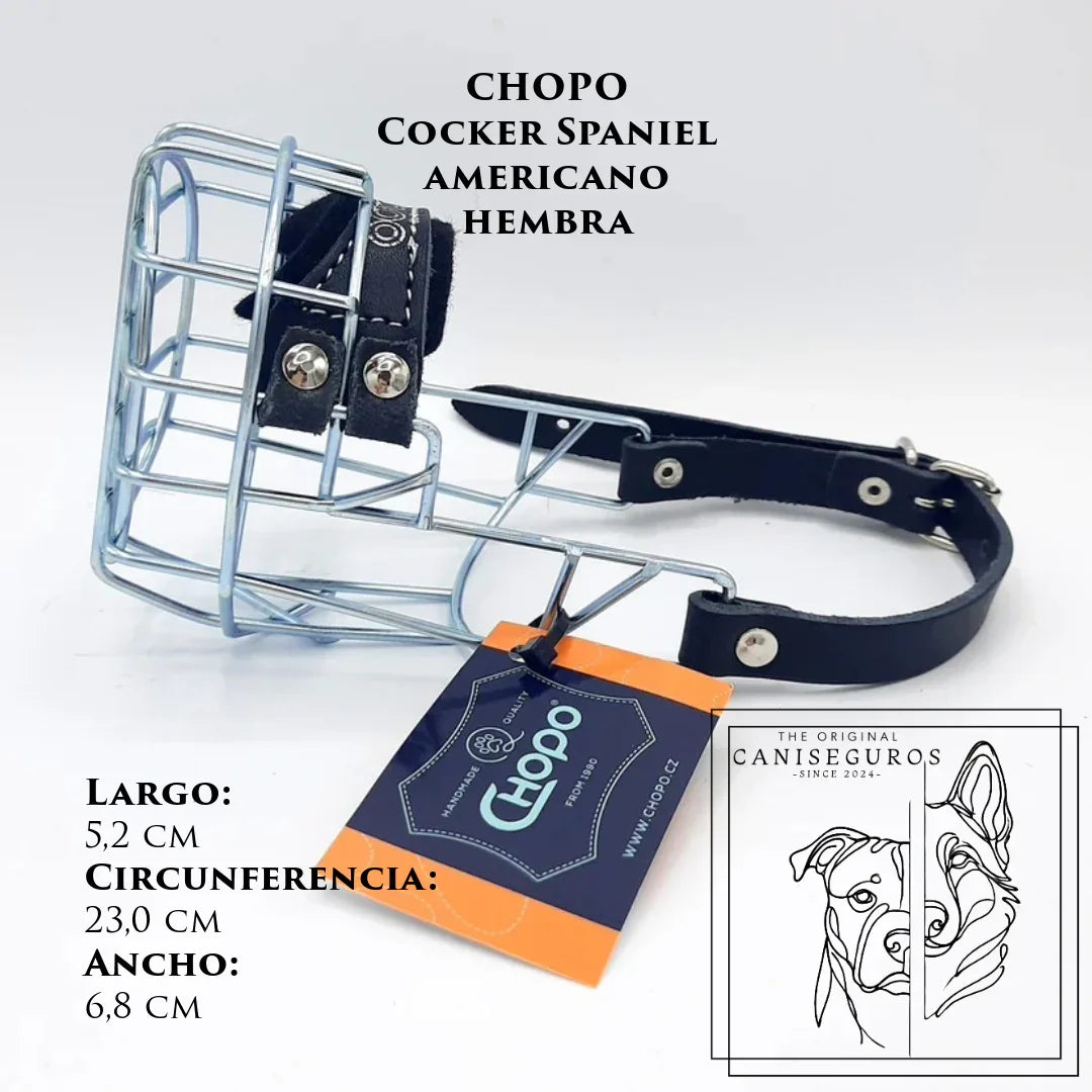 Bozal de alambre CHOPO Cocker Spaniel Americano Hembra – CANISEGUROS