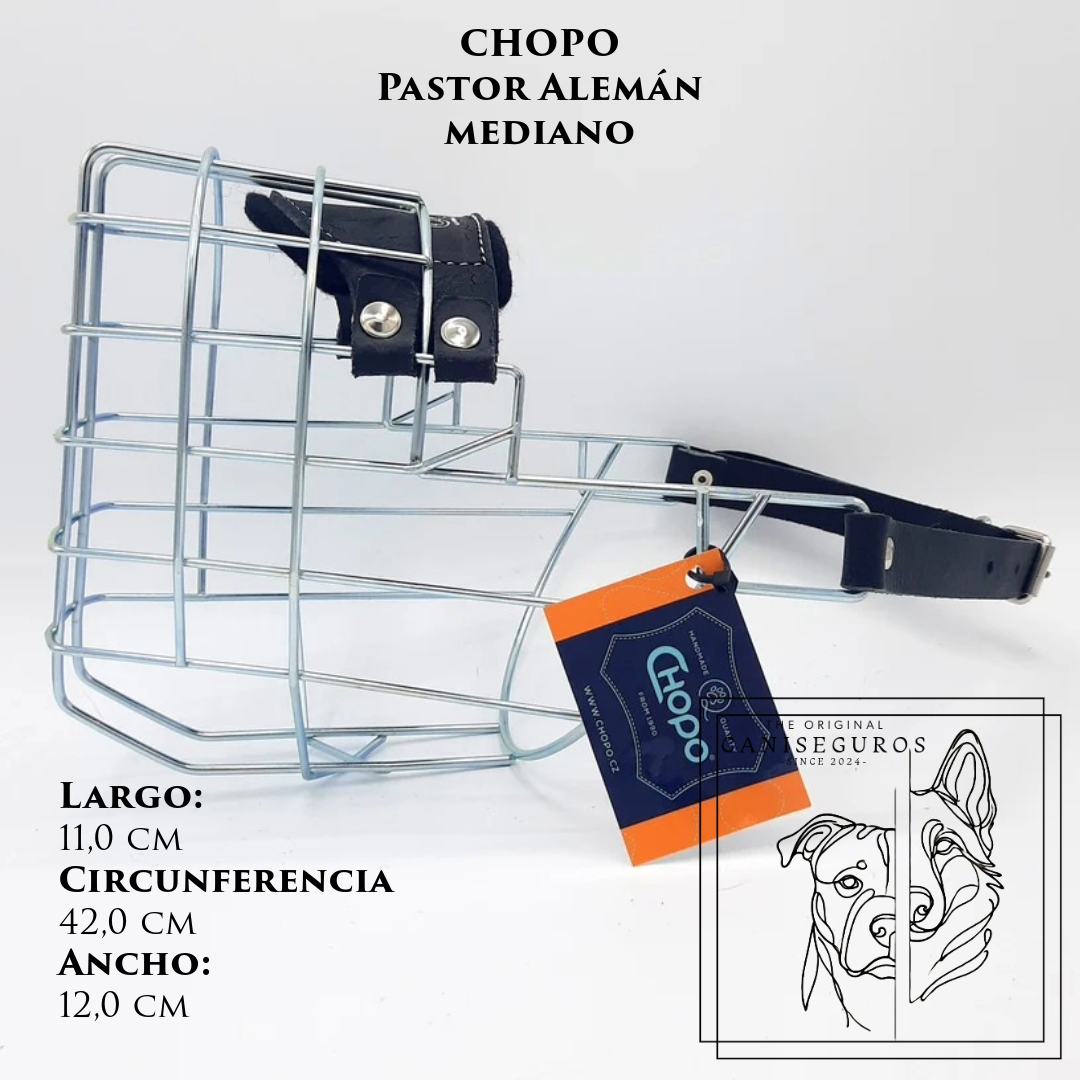 Bozal de alambre CHOPO Pastor Alemán Mediano – CANISEGUROS