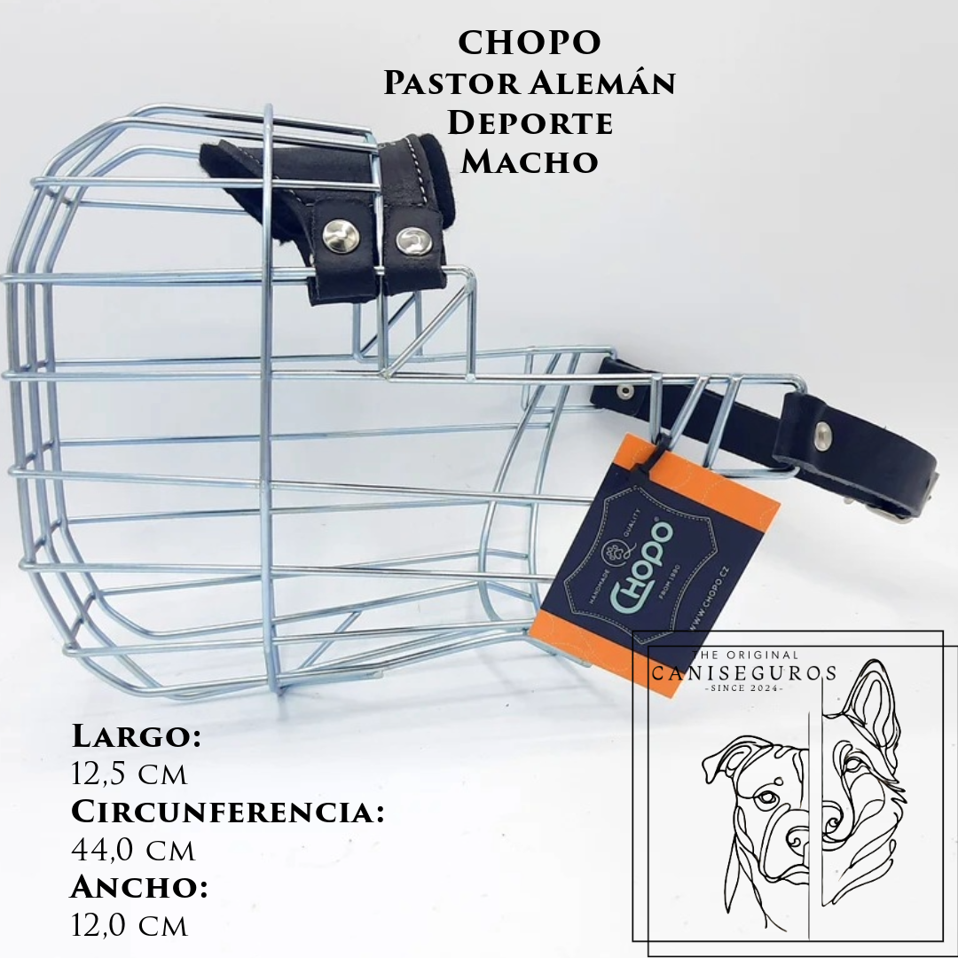 Bozal de alambre CHOPO Pastor Alemán Deporte Macho – CANISEGUROS
