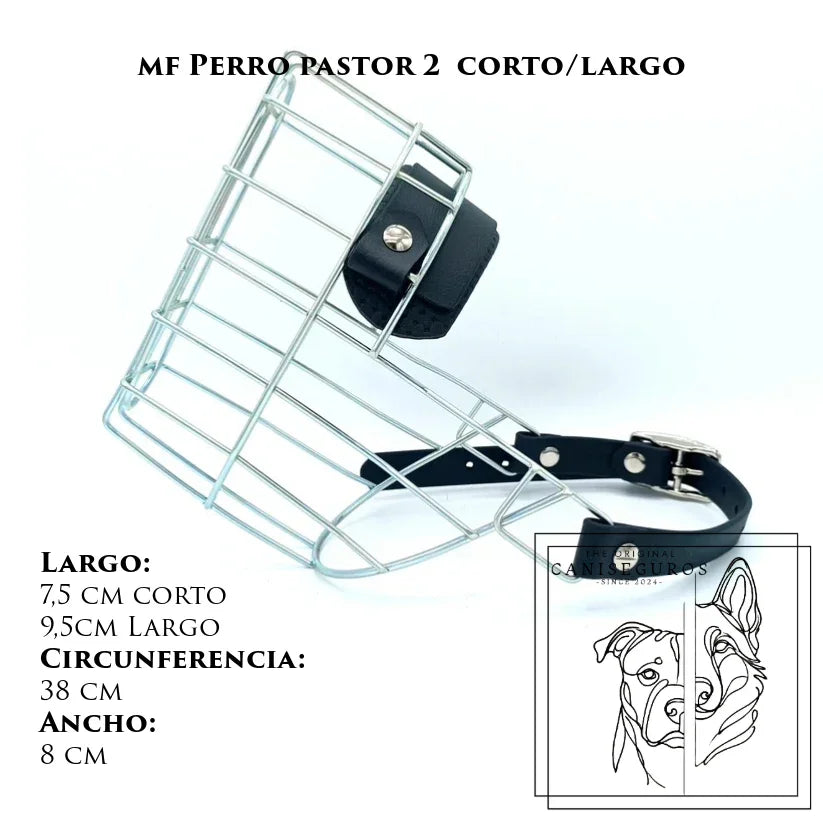 Bozal de alambre MF Perro Pastor 2 corto/largo – CANISEGUROS