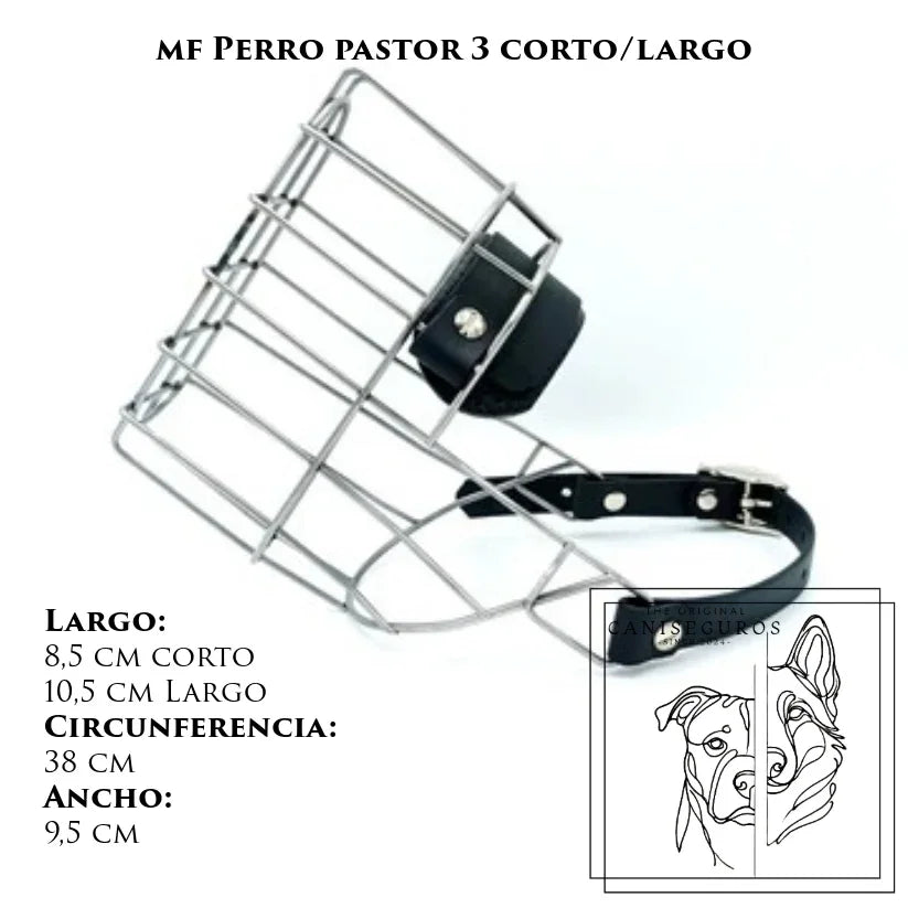 Bozal de alambre MF Perro Pastor 3 corto/largo – CANISEGUROS