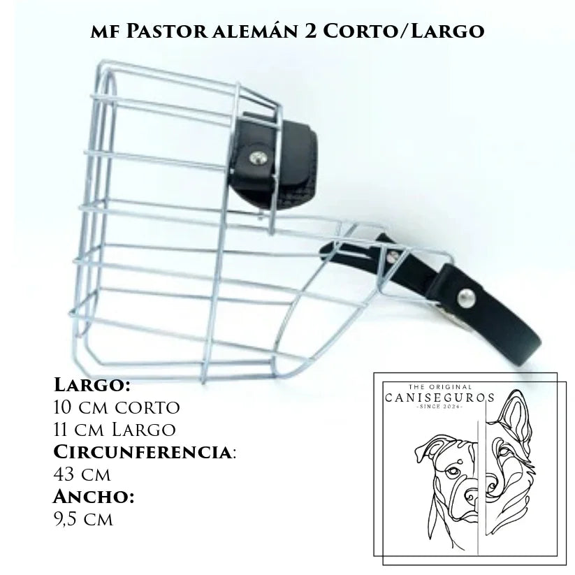Bozal de alambre MF Pastor Aleman 2 corto/largo – CANISEGUROS
