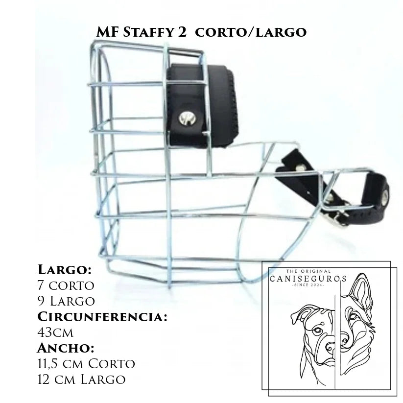 Bozal de alambre MF Staffy 2 corto/largo – CANISEGUROS