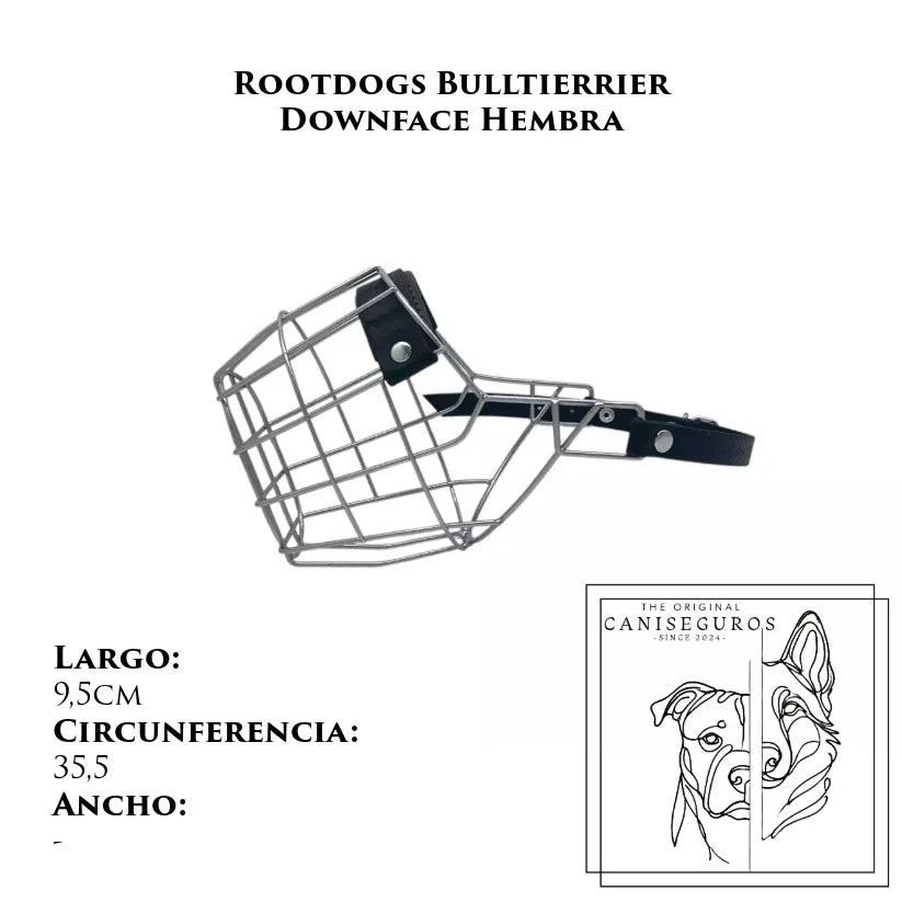 Bozal de alambre Rootdogs Bulterrier hembra Downface – CANISEGUROS