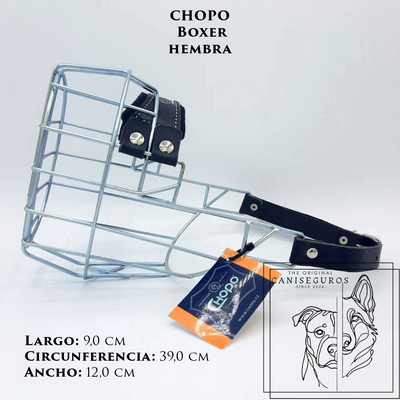 Bozal de alambre CHOPO Bóxer Hembra – CANISEGUROS