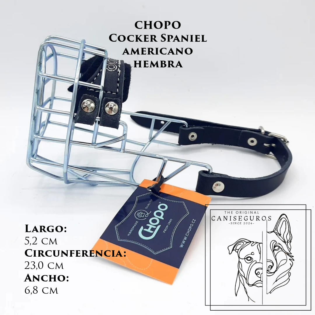 Bozal de alambre CHOPO Cocker Spaniel Americano Hembra – CANISEGUROS