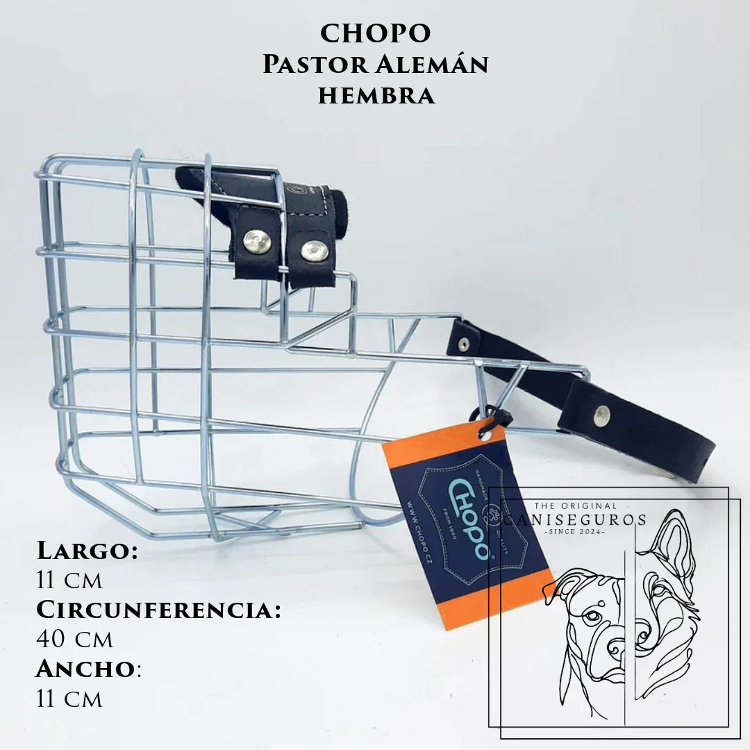 Bozal de alambre CHOPO Pastor Alemán Hembra – CANISEGUROS