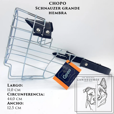 Bozal de alambre CHOPO Schnauzer Grande Hembra – CANISEGUROS
