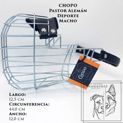 Bozal de alambre CHOPO Pastor Alemán Deporte Macho – CANISEGUROS