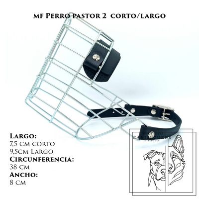 Bozal de alambre MF Perro Pastor 2 corto/largo – CANISEGUROS