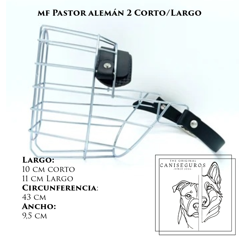Bozal de alambre MF Pastor Aleman 2 corto/largo – CANISEGUROS