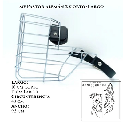 Bozal de alambre MF Pastor Aleman 2 corto/largo – CANISEGUROS