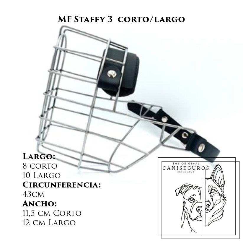Bozal de alambre MF Staffy 3 corto/largo – CANISEGUROS