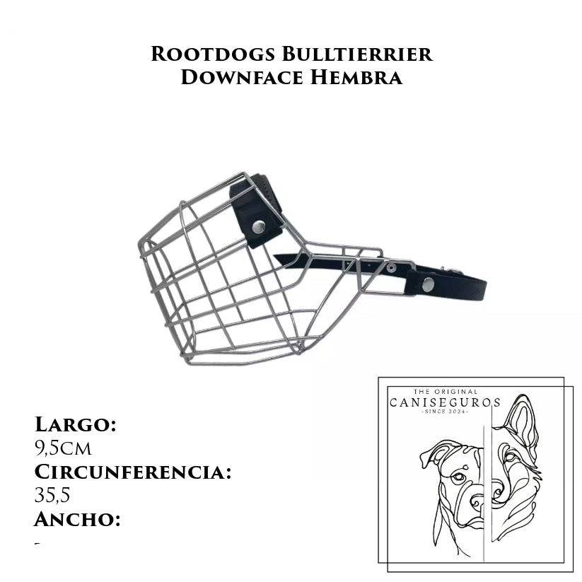 Bozal de alambre Rootdogs Bulterrier hembra Downface – CANISEGUROS