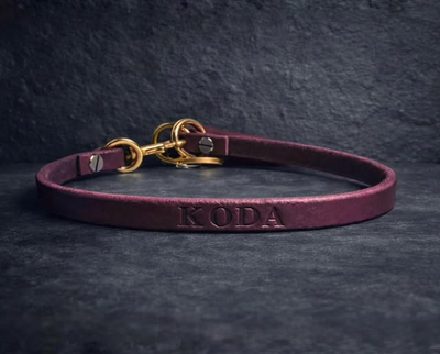 Collar Slim cuero 9mm (minimalista / identificación)